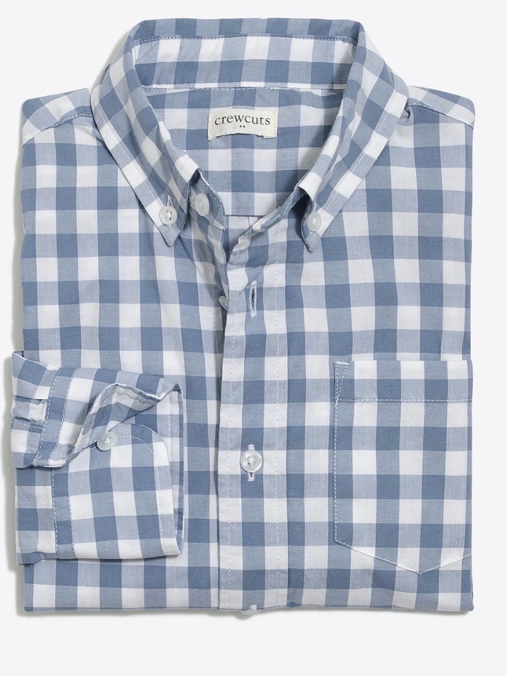 Crewcuts Light Blue and White Gingham Button-Down Shirt